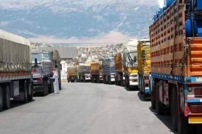 اكثر من 5 آلاف شاحنة تحمل 168 ألف طن من البضائع السورية دخلت العراق هذا العام 