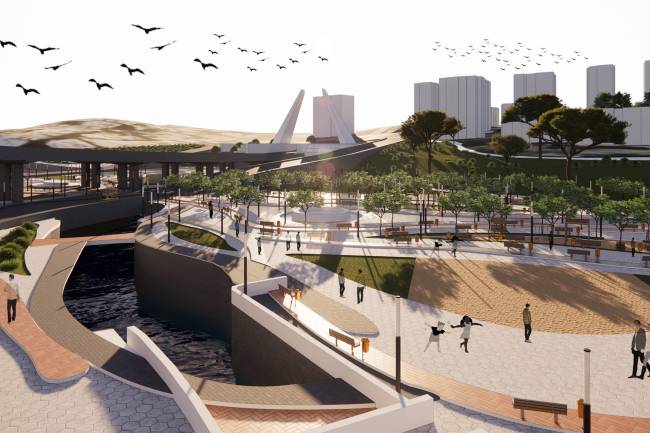 محافظة دمشق تتبنى مشروع لتأهيل مدخل الشام الجديدة أعده طلاب جامعة دمشق يضم متنزه ومسار للدراجات